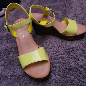 Jessica Simpson Neon Yellow Wedges